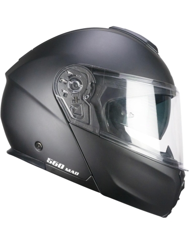 CGM 560A MAD MONO Modularer Motorrad-Reithelm mit Front-Flip, mattschwarz