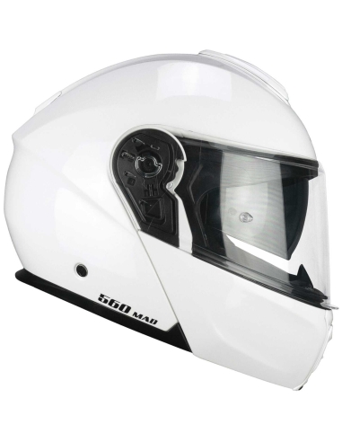 CGM 560A MAD MONO Front Flip Modular Capacete de Equitação para Moto Branco