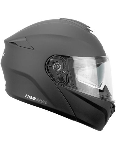 568A BER MONO Modular Full Face Motorbike Racing Helmet - Matte Black