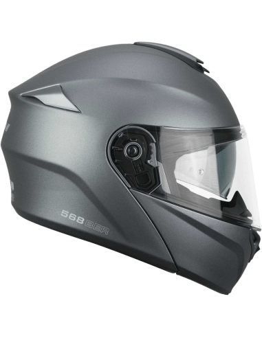 CGM 568S BER mono satinado antracita flip frontal modular Casco de moto