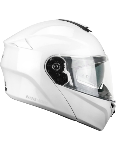 CGM 568S BER mono blanco flip up casco de moto modular