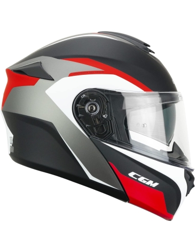 Capacete desportivo modular para motas CGM 568S BER grafite preto vermelho mate