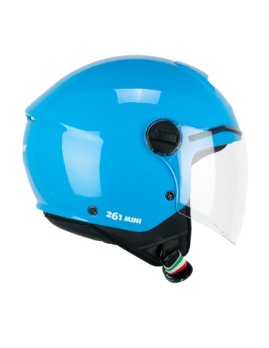 CGM 261a mini mono light blue open face youth scooter motorbike helmet