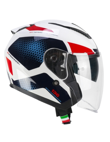 CGM 136G DNA GALAXY Casco Moto Jet Blanco Azul