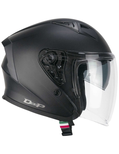 127A DEEP MONO Jet Motorbike Riding Helmet Opaque Black