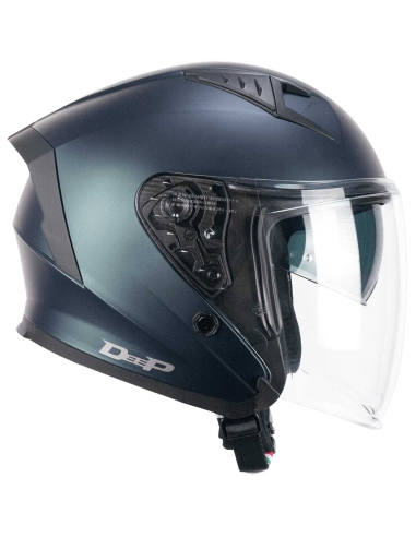 CGM 127A DEEP MONO Jet Casco de Motociclismo Negro Opaco