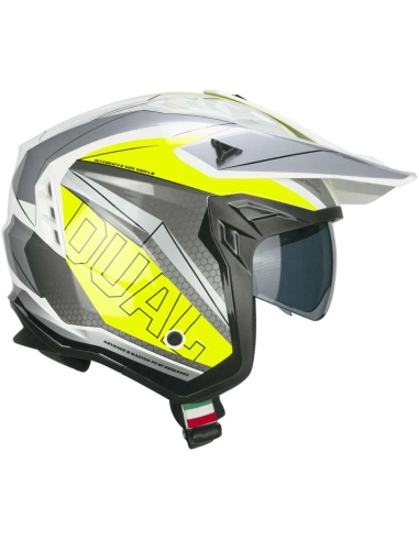 CGM 155X Rush dual white fluo yellow full face modern motorbike helmet