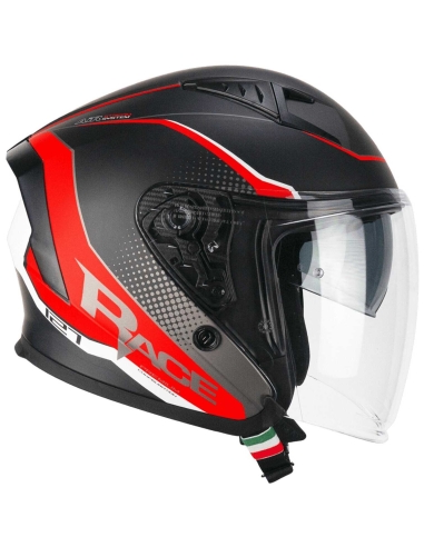 CGM 127G DEEP RACE Casco Jet Moto Racing Rosa Grafito