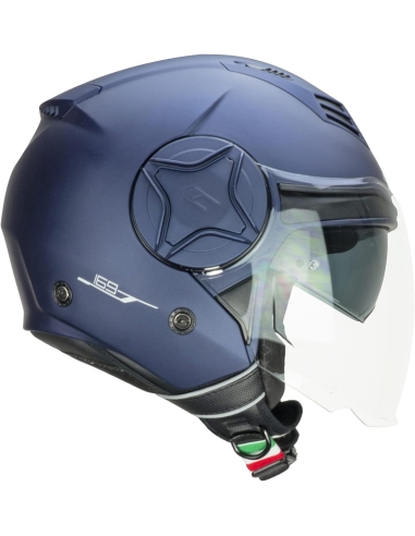 Casco jet aperto per moto da strada CGM 169A ILLI MONO Blu satinato