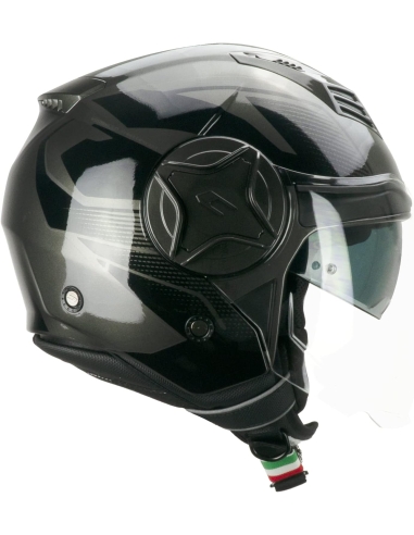 169G ILLI SPORT Street Scooter Open Face Helmet Graphite Black