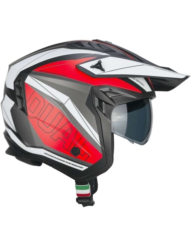 Casque moto touring jet ouvert CGM 155G rush double noir rouge mat