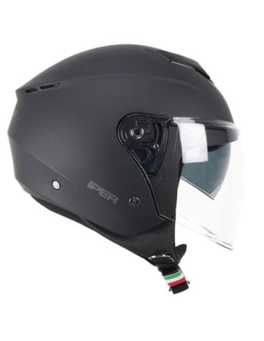 CGM 126A IPER MONO Open Face Riding Jet Helmet Black