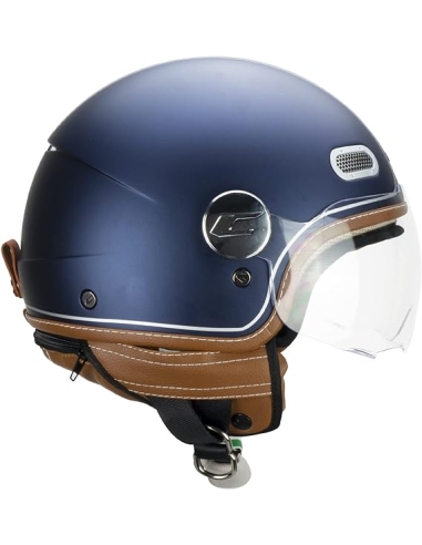 Casco de moto de turismo CGM Pix vintage azul abierto