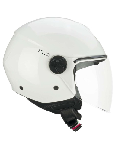 CGM 167A MONO Casco jet de cara abierta con visera larga Street Wear Blanco Ece 22.06