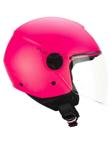 CGM 167A MONO Casco jet de cara abierta con visera larga Street Wear Rosa neón mate Ece 22.06