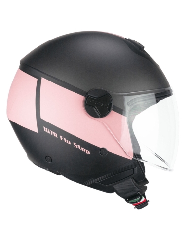 Casco Scooter CGM 167R FLO STEP Long VisorCalle urbana de cara abierta Antracita Rosa Satinado