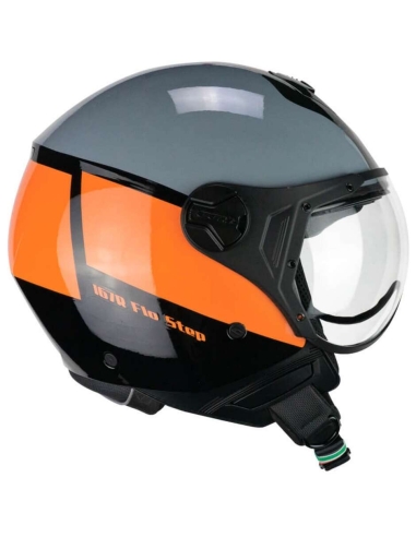 CGM 167R FLO STEP Visera en forma de casco para scooter urbano gris naranja