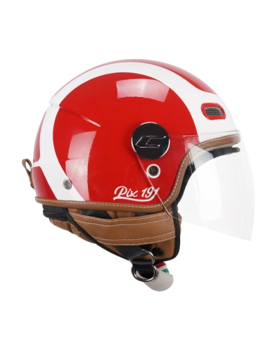 CGM 191G Pix sprint rojo blanco cara abierta casco de moto touring