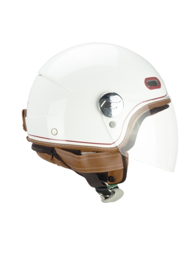 Casque de moto CGM Pix vintage blanc ouvert pour scooter de tourisme