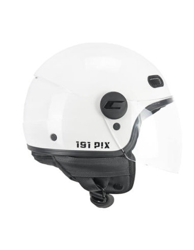 CGM 191A Pix monoweißer Motorradhelm mit langem Visier und offenem Gesicht