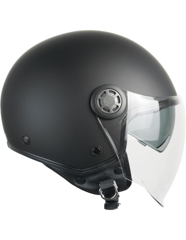 CGM SKA-P - Casque de scooter d'équitation urbaine à visage ouvert 1SHA ZEN MONO Noir mat