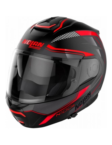 Nolan N100-6 Surveyor Flat Noir/Rouge casque de moto rabattable