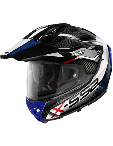 Nolan X-552 Ultra Carbon casco de moto todoterreno Racing azul blanco rojo