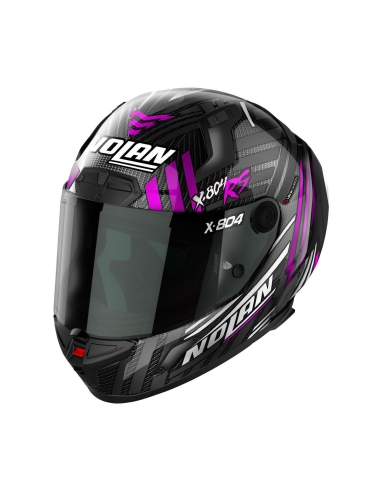 Casco integrale da moto Nolan X-804 RS Ultra Carbon Spectre 021 Bianco Fucsia Cromato