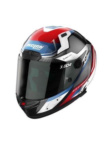 Nolan X-804 RS Ultra Maven Carbon casque de course moto intégral 016 blanc rouge bleu