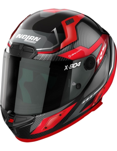 Nolan X-804 RS Maven Carbon Casque intégral de moto de tourisme 015 Carbon rouge