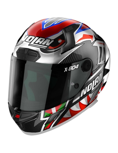 Nolan X-804 Carbon Casco de moto integral de turismo Lecuona 028 Carbono rojo