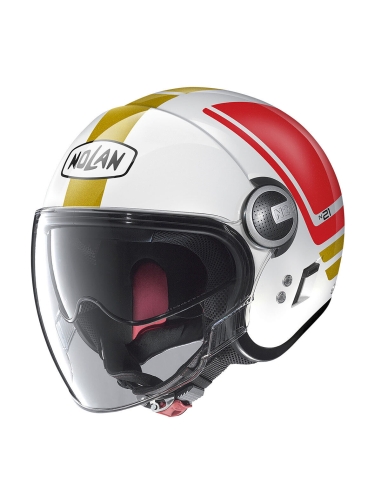 Nolan N21 VISOR FLYBRIDGE 067 Scooter Jethelm Weiß Metall Grün Rot