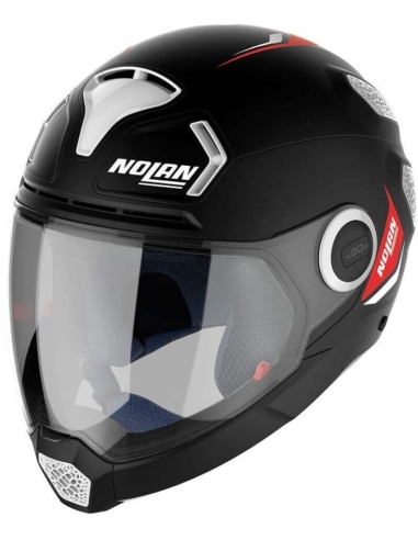 Casco moto avventura Nolan N30-4 VP Inception 027 viso aperto nero opaco