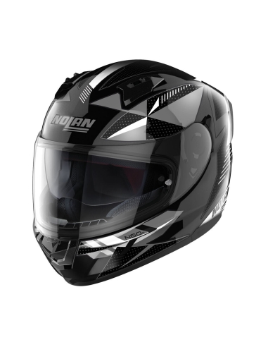 Casque de course moto intégral Nolan N60-6 Classic 073 noir blanc