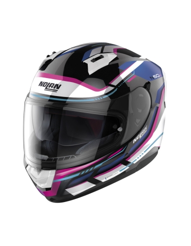 Nolan N60-6 Lancer 065 Casque Moto Intégral Métal Noir-Fuchsia