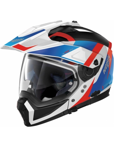 Nolan N70-2 X 06 Skyfall N-Com 060 Casque de moto modulaire tout-terrain blanc/bleu/rouge