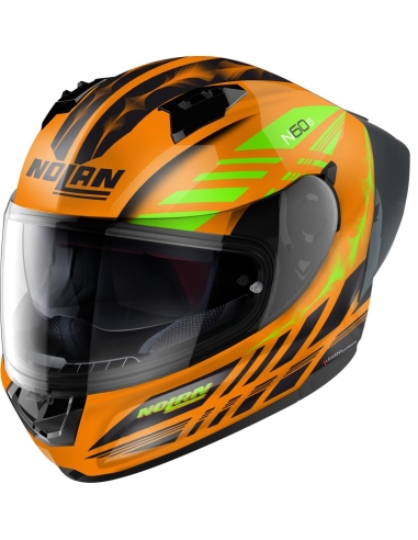 Casque de course moto intégral Nolan N60-6 Sport HOTFOOT 027 noir orange