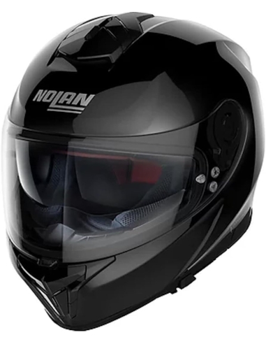 Casque de course moto intégral Nolan N80-8 Classic N-Com noir brillant