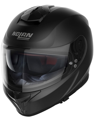 Nolan N80-8 Classic N-Com 010 Casque de course moto intégral plat noir