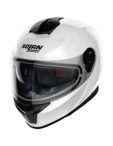 Nolan N80-8 Classic N-Com 015 Integral-Motorrad-Rennhelm Weiß