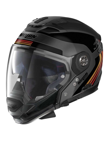 Casco moto crossover da strada Nolan N70-2 GT 06 jetpack nero opaco arancione