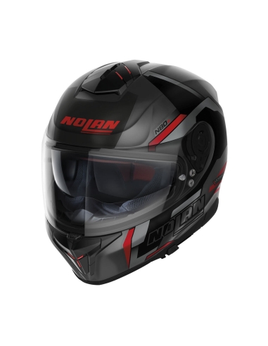 Casco integrale da moto racing Nolan N80-8 Wanted N-COM 071 Grigio lava