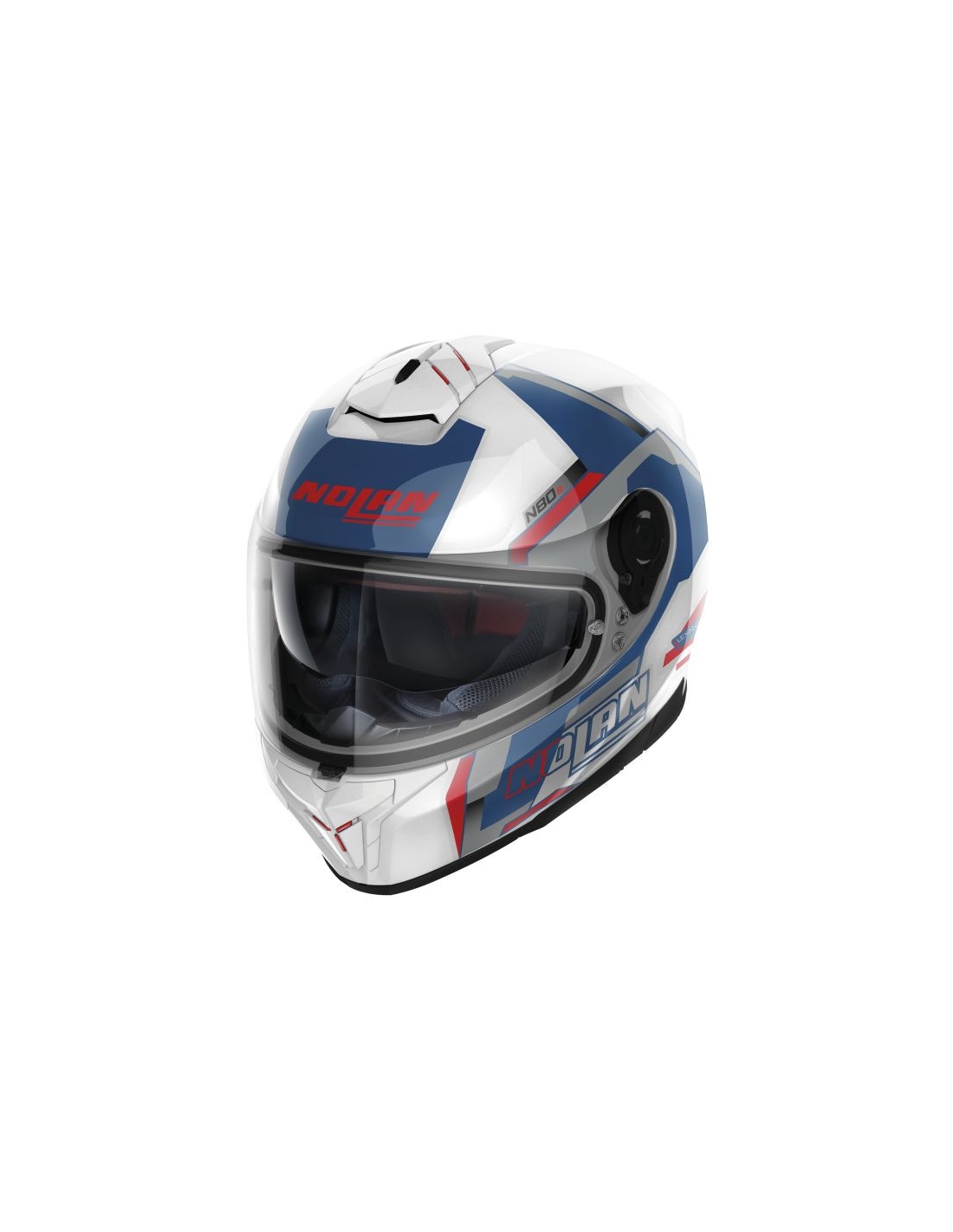 Casco Integrale Nolan N80-8 Wanted N-Com Bianco-Rosso-Nero - Prezzo minimo  garantito