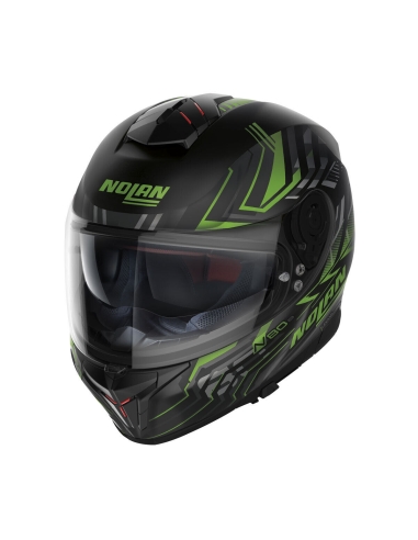 Nolan N80-8 Turbulence N-Com 080 Full-Face Motorbike Racing Helmet Matt Green