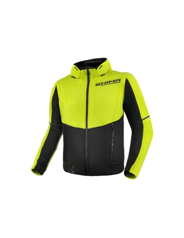 Felpa con cappuccio estiva con zip Shima Daybreaker Urban Motorcycle Nera/Giallo