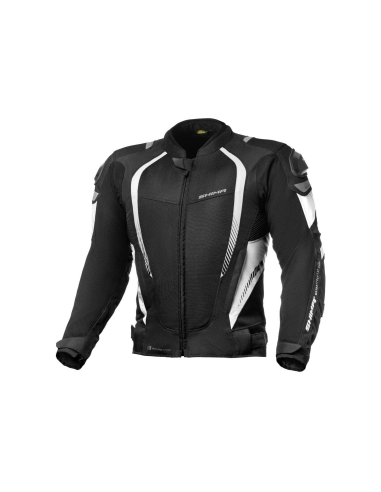 CASACO TÊXTIL PARA MOTOCICLETA SHIMA MESH PRO PRETO/BRANCO