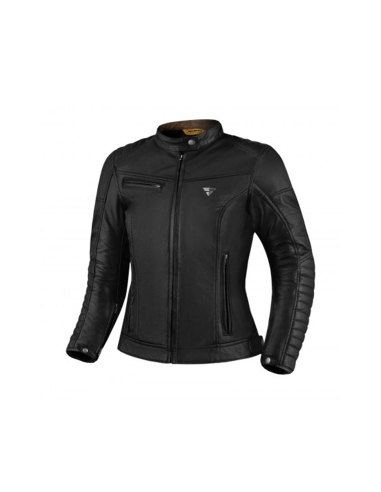 CHAQUETA SHIMA WINCHESTER 2.0 PARA MUJER CHAQUETA DE CUERO DE MOTO VINTAGE NEGRA