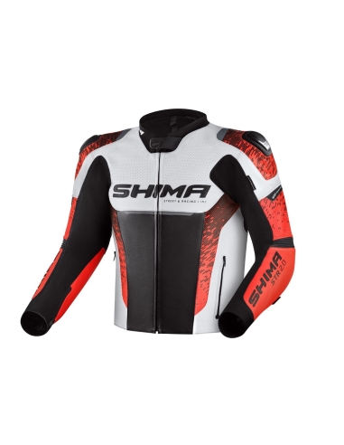 SHIMA STR 2.0 RED FLUO MOTORCYCLE RACING JACKET RED