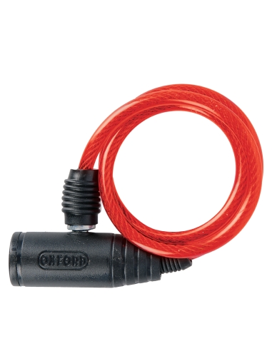 Oxford Bumper Cable Motorbike Lock Red 6 mm x 600 mm