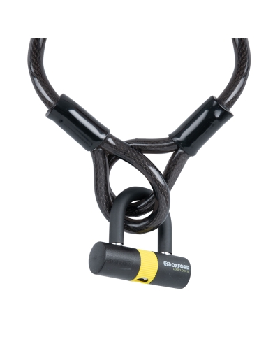 Oxford Motorcycle Loop Lock15 Cable Lock+Mini Shackle 15mm x 2.0m